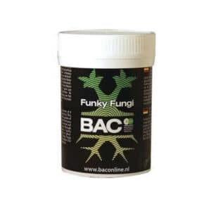 BAC Funky Fungi Pflanzenzusatz-Behälter, Produktansicht, grün-blaues Etikett, EliteGrower