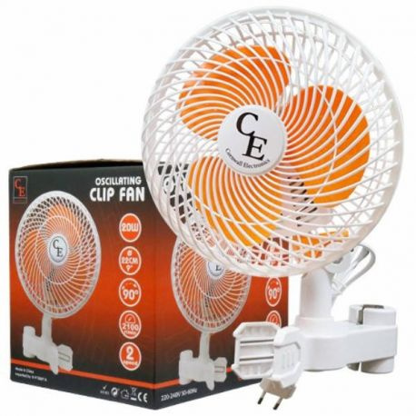 Cornwall Electronics 20W 2SPEED clip oscillating fan 1 Cornwall Electronics 20W 2SPEED clip oscillating fan