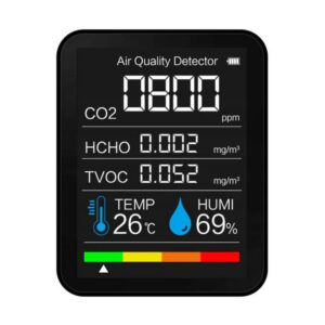 Digitaler Luftqualitätsmesser mit CO2-, HCHO-, TVOC-, Temperatur- und Feuchteanzeige EliteGrower