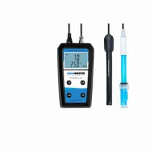 Digitales pH-Messgerät mit Sonde und Kalibrierlösung, Produktansicht EliteGrower