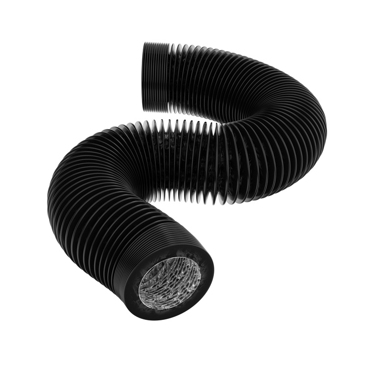 Croco Duct 100mm 2m - black 4 layer light-tite duct 1 Croco Duct 100mm 2m - black 4 layer light-tite duct